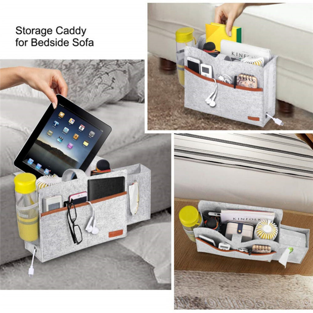 bedside bigger storage caddy sofa packaging and components