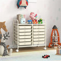 12 Drawer Rolling Storage Cart 2 Row 10 Storey Multicolor Drawers 4 Wheels