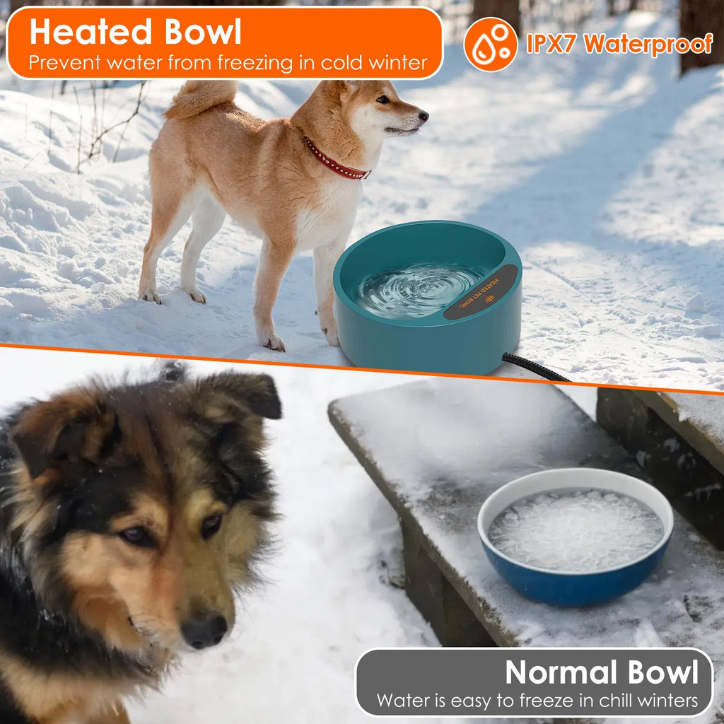 Heated Water Bowl for Dog Cat 74.4OZ Heating Water Dish IP67 Waterproof Thermal - Image 5
