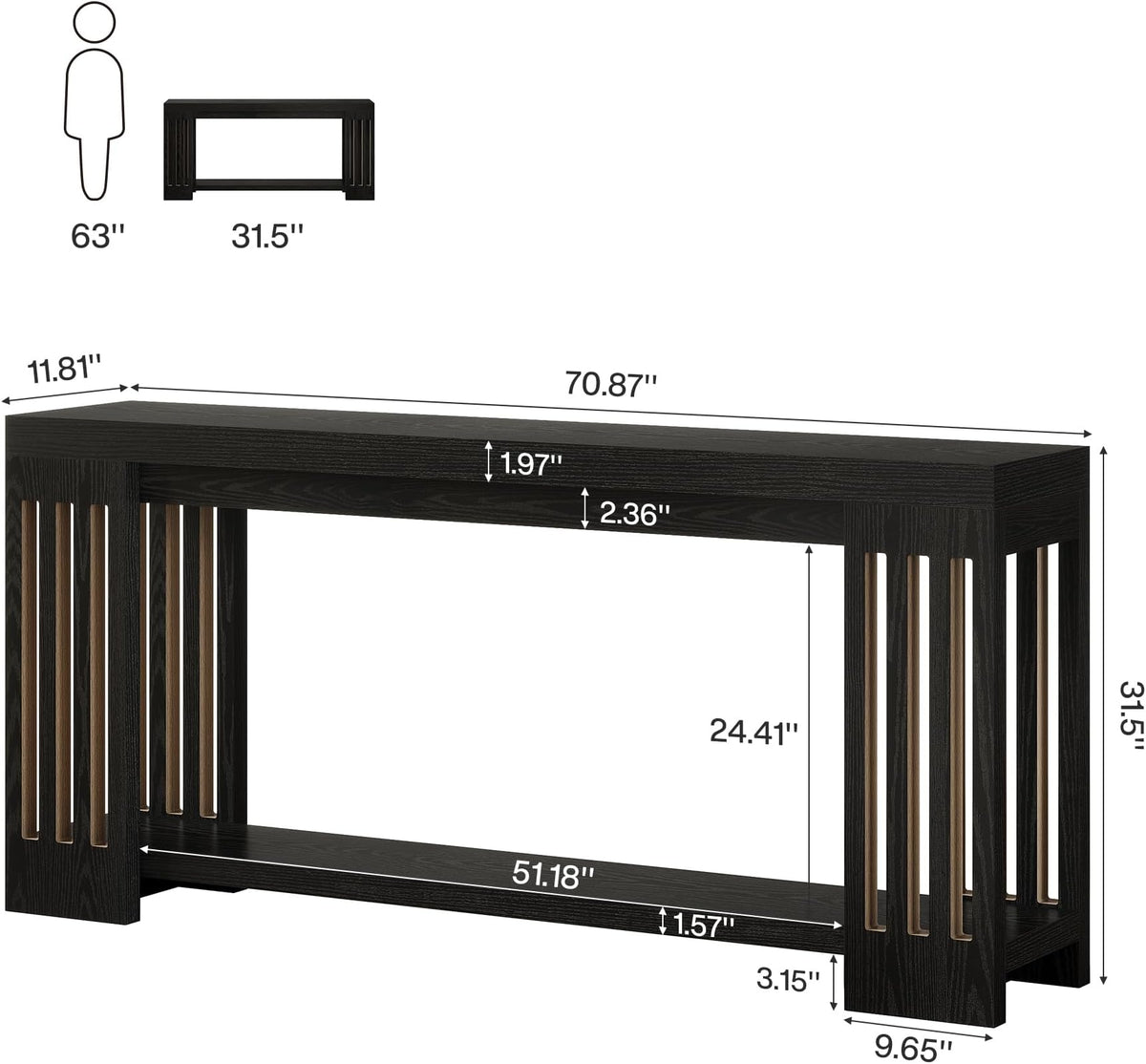 Two-Tier Entryway Sofa Table