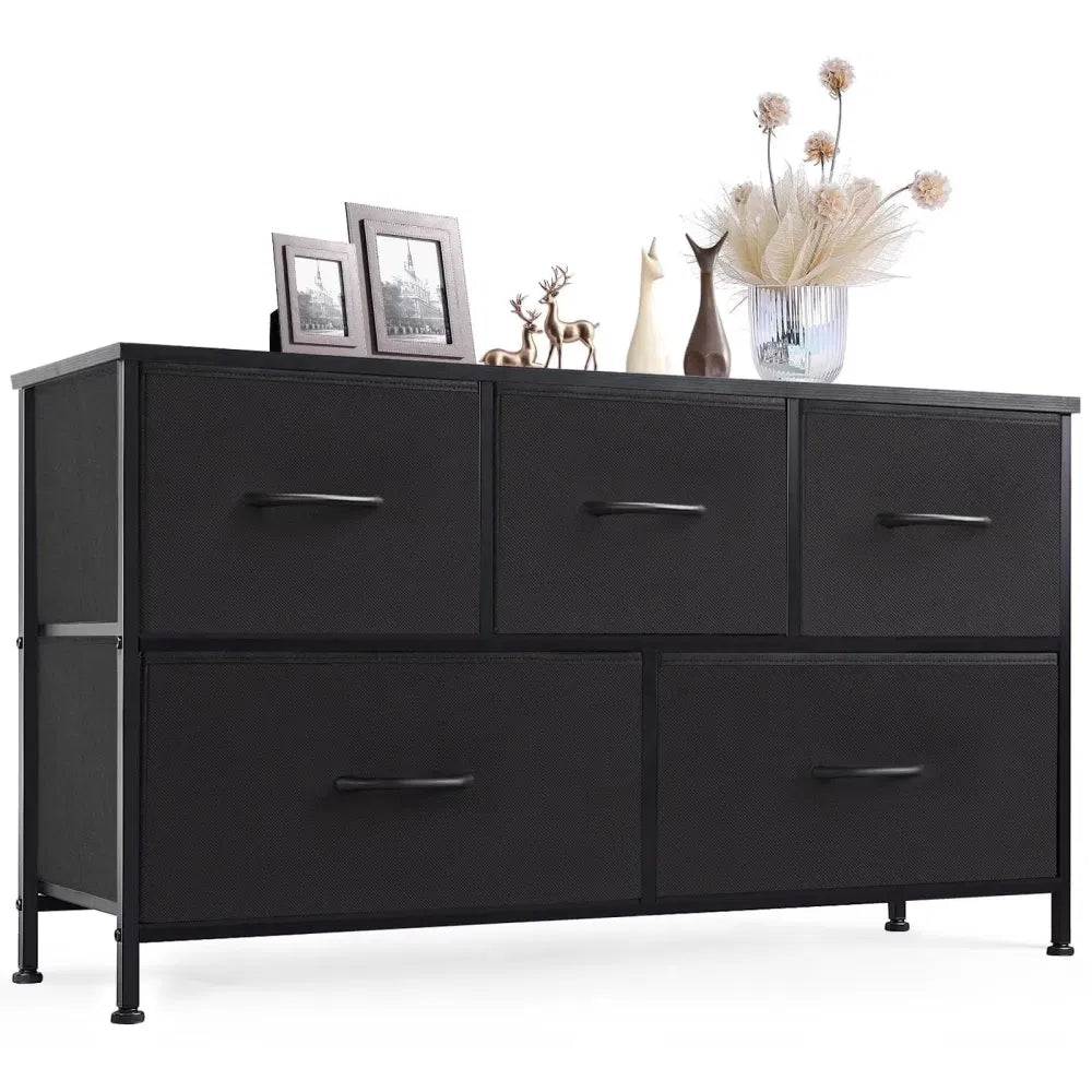 Dresser 5 FabricStorageDrawer Dresser TV Stand Chest of Drawers for Bedroom