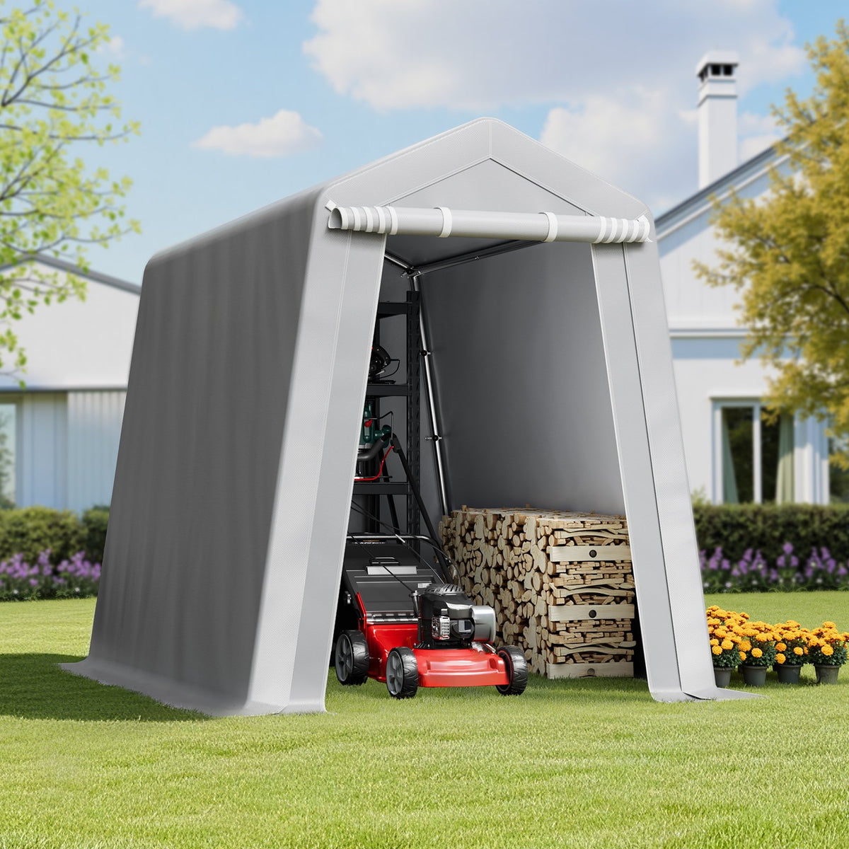 6x8ft outdoor storage shelter shed product detail