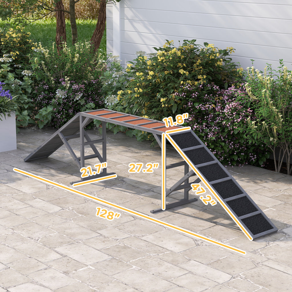 Dog Agility Equipment Ramp with Safety Bar Non slip Surface for Walk and - Image 3