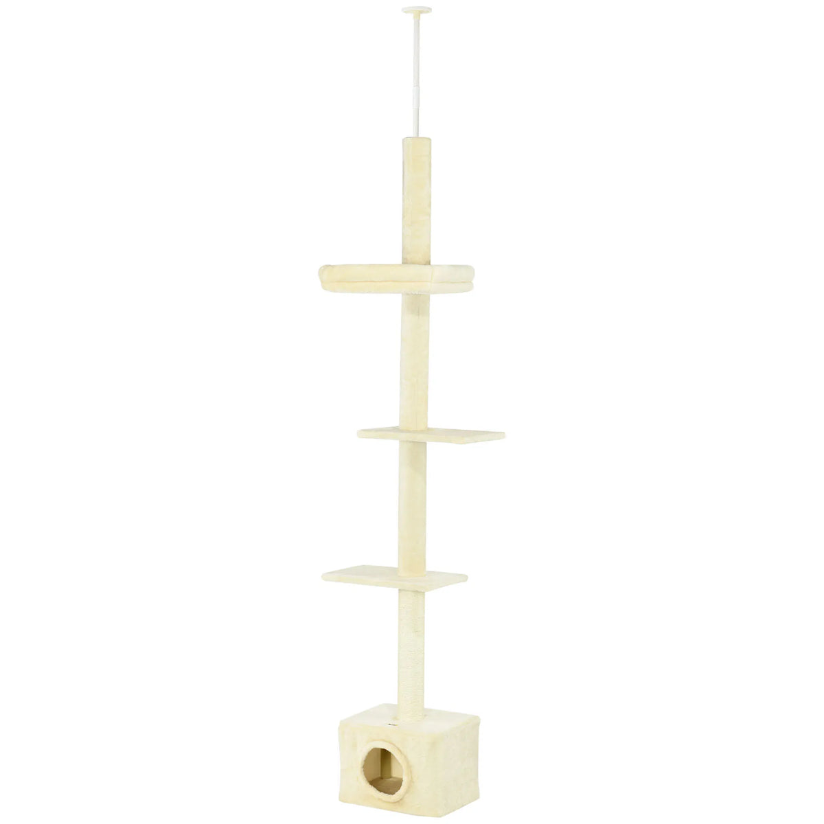 Floor to Ceiling Cat Tree with Scratching Post for Indoor Cats Adjustable - Image 3