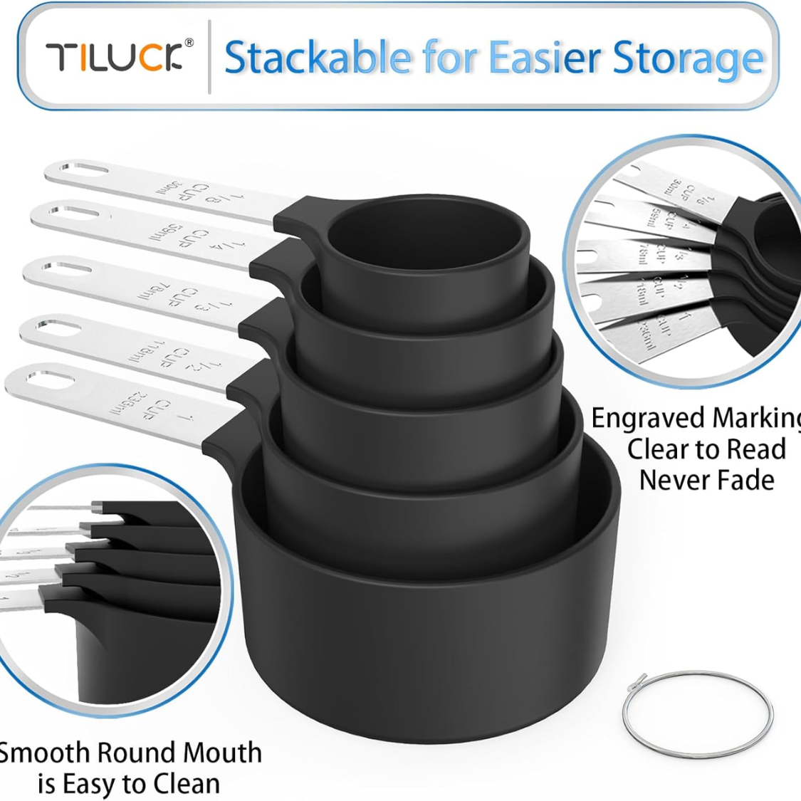Stackable Measuring Cups And Spoons Set Space Saving Kitchen Measuring Tools
