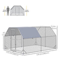 Chicken Run Galvanized Large Metal Chicken Coop Cage Walk in Enclosure