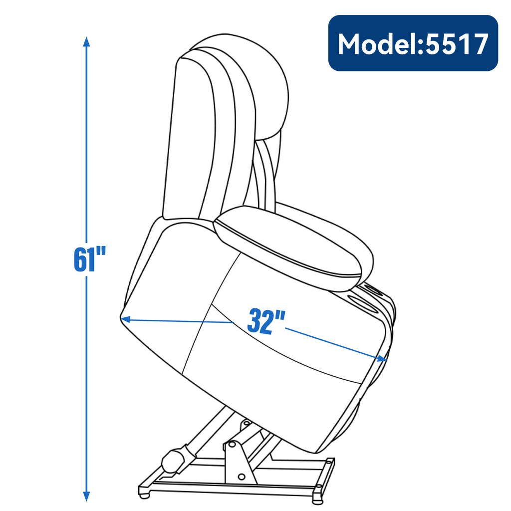Up to 350 LBS Chenille Power Lift Recliner Chair Heavy Duty Motion Mechanism - Image 3