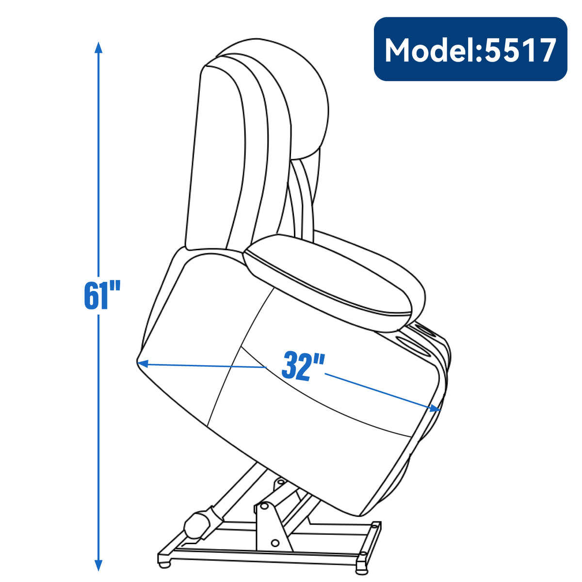 Up to 350 LBS Chenille Power Lift Recliner Chair Heavy Duty Motion Mechanism - Image 3
