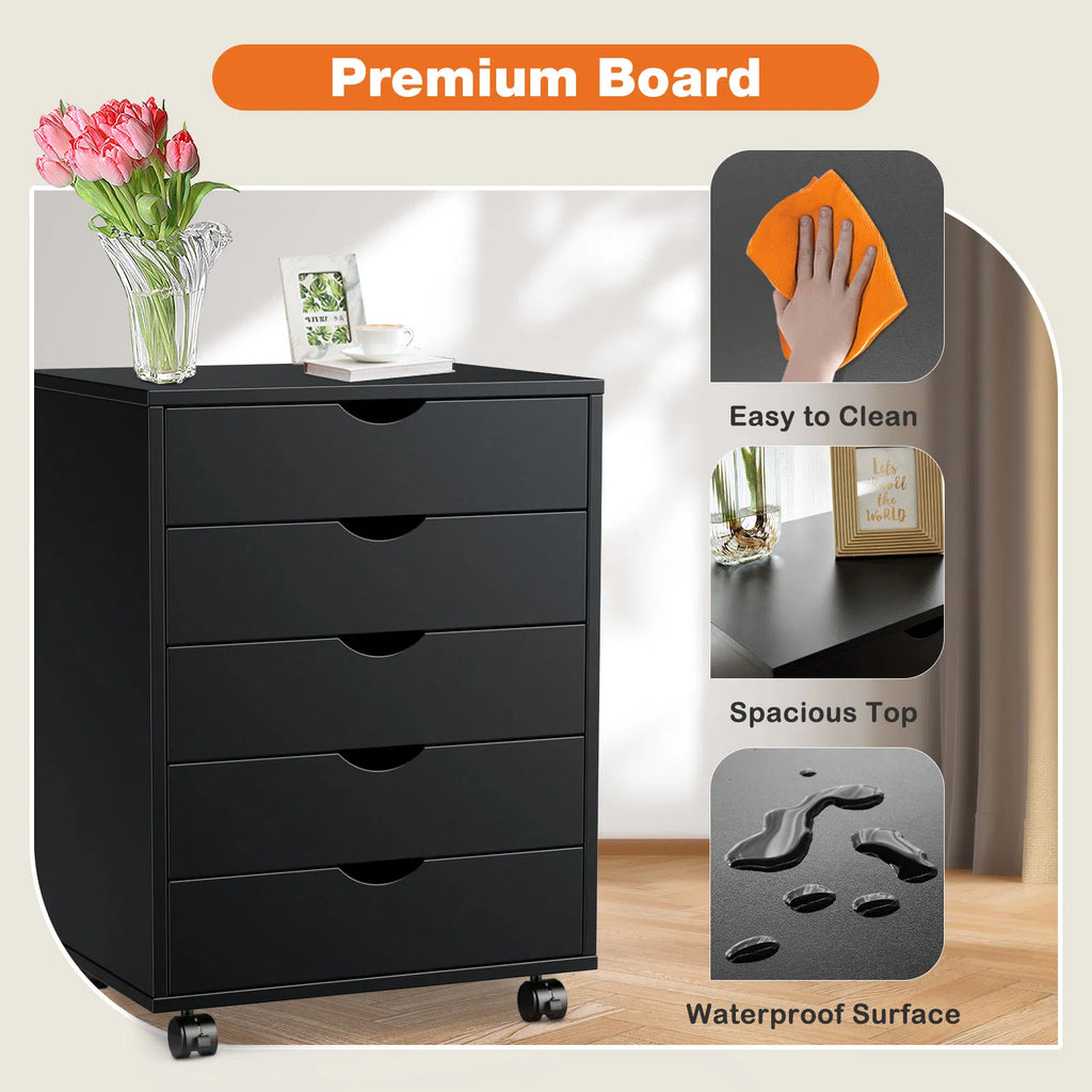 Storage Cabinet Dressers with Wheels Mobile Organizer Drawers for Office