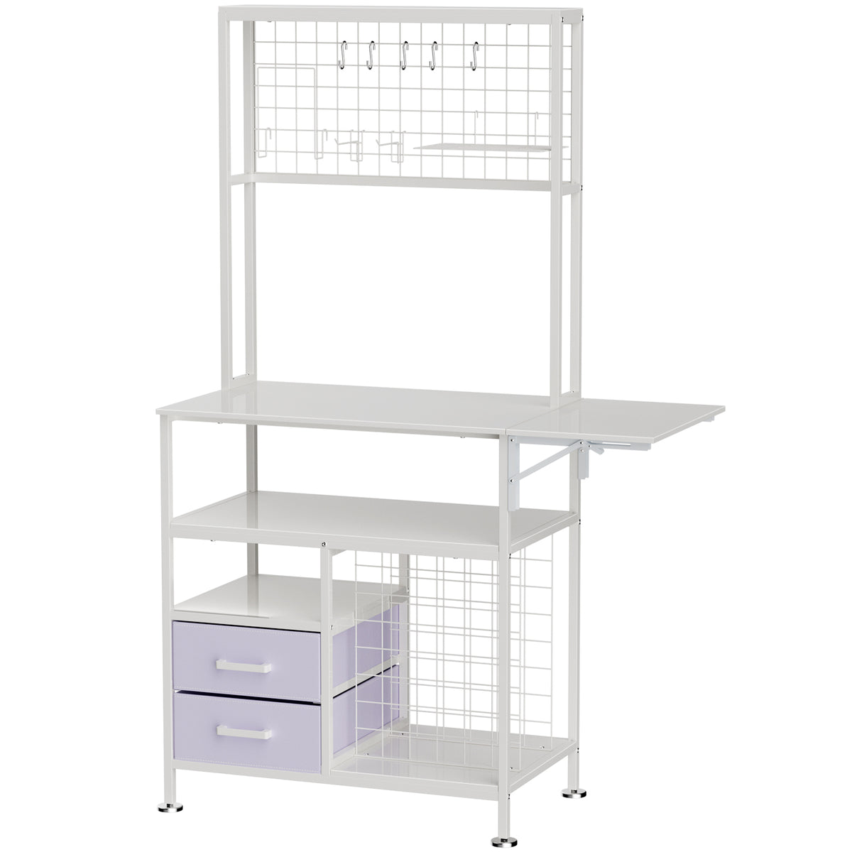 Large Foldable Heat Press Table With Storage Pegboard And Hooks Heat Press