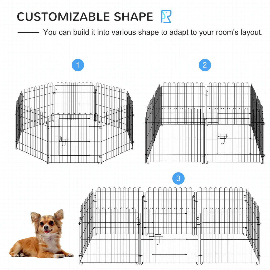 24inch 8 Panel Dog Playpen Octagon Pet Exercise Playpen Crate Foldable Dog Cage - Image 2