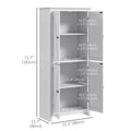 72" Freestanding Storage Cabinet Kitchen Pantry Cabinet with Doors and Shelves
