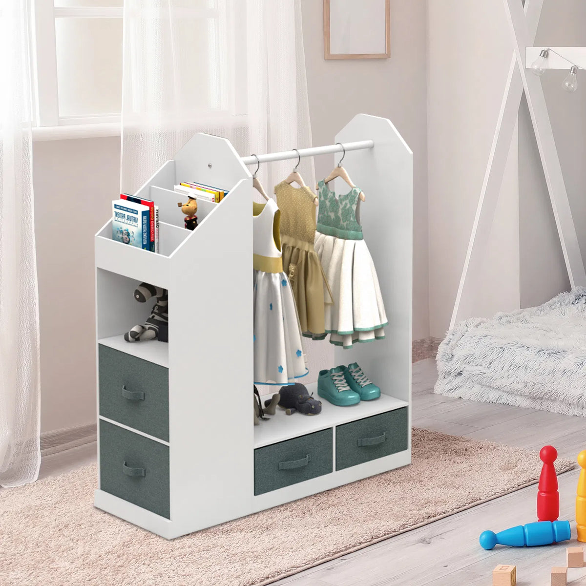 kids costume organizer rack armoire product angle 9