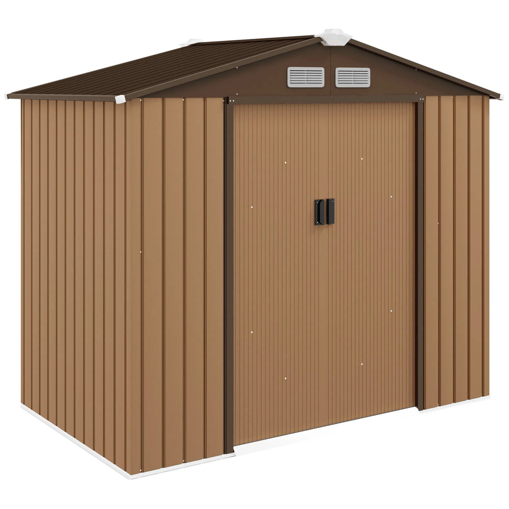 7' x 4' x 6' Garden Storage Shed Outdoor Patio Metal Tool Storage House w/ - Image 4