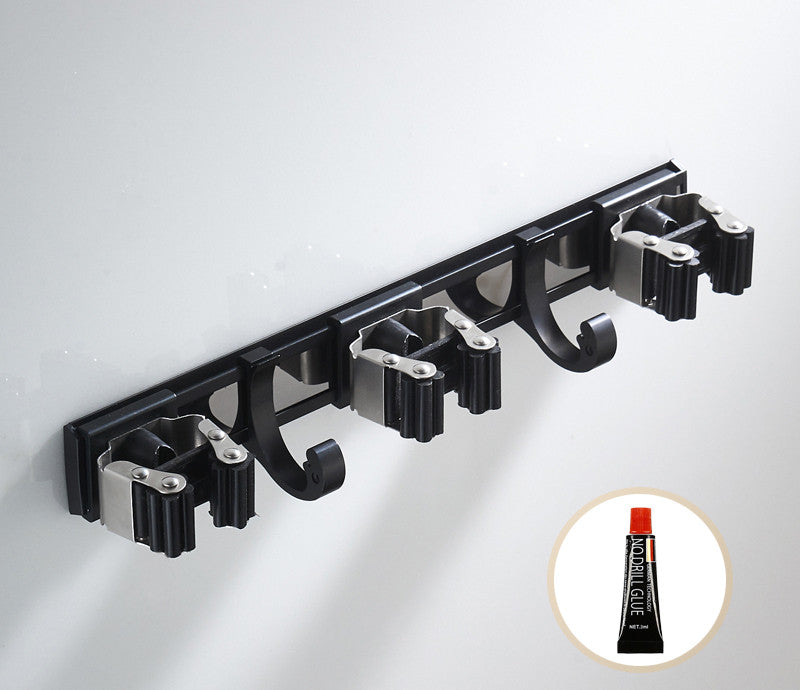 black wall mount mop clip product angle 7