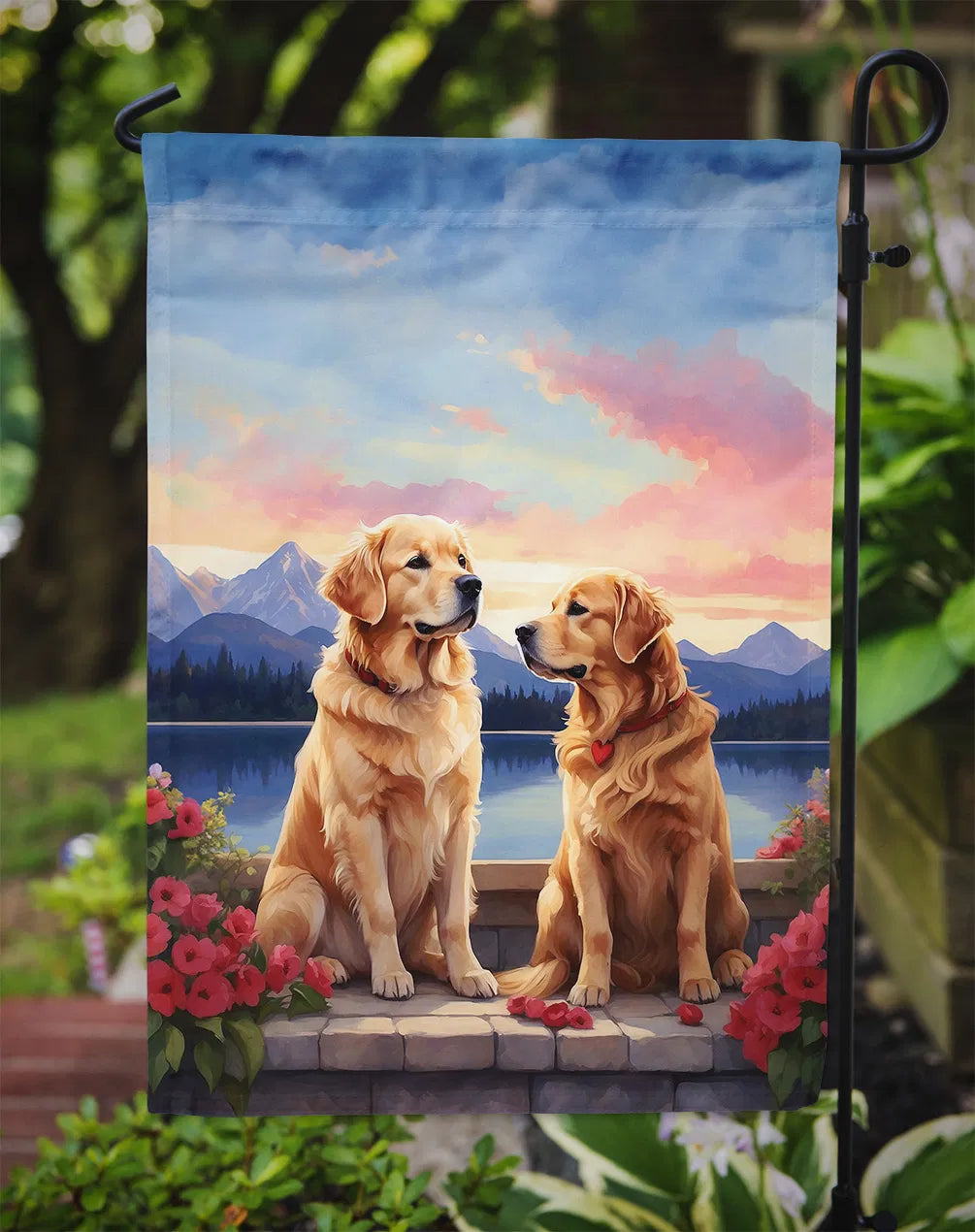 Golden Retriever Two Hearts Garden Flag Mailbox Flag Decorative Yard Flag - Image 4