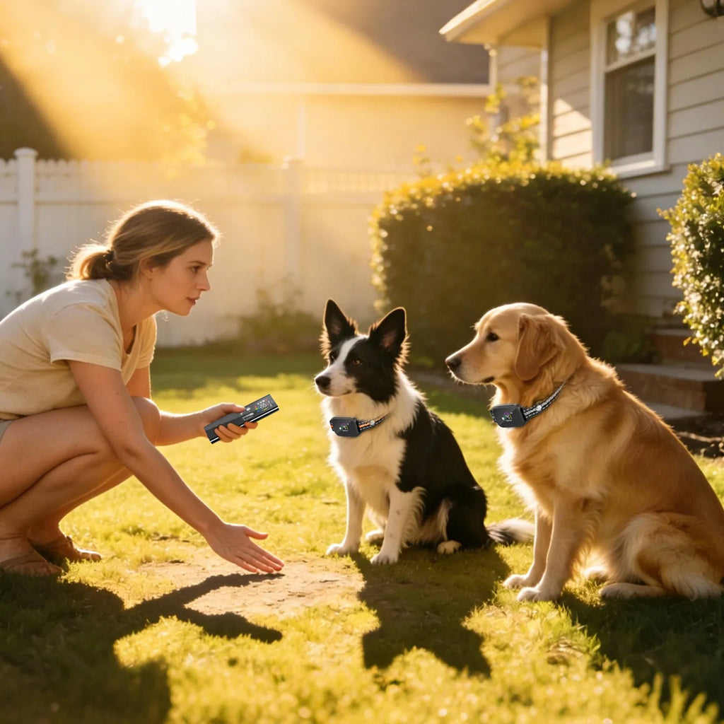 2 in 1 Dog Shock and Bark Collar Dog Training Collar with Remote 1/2/3 - Image 4