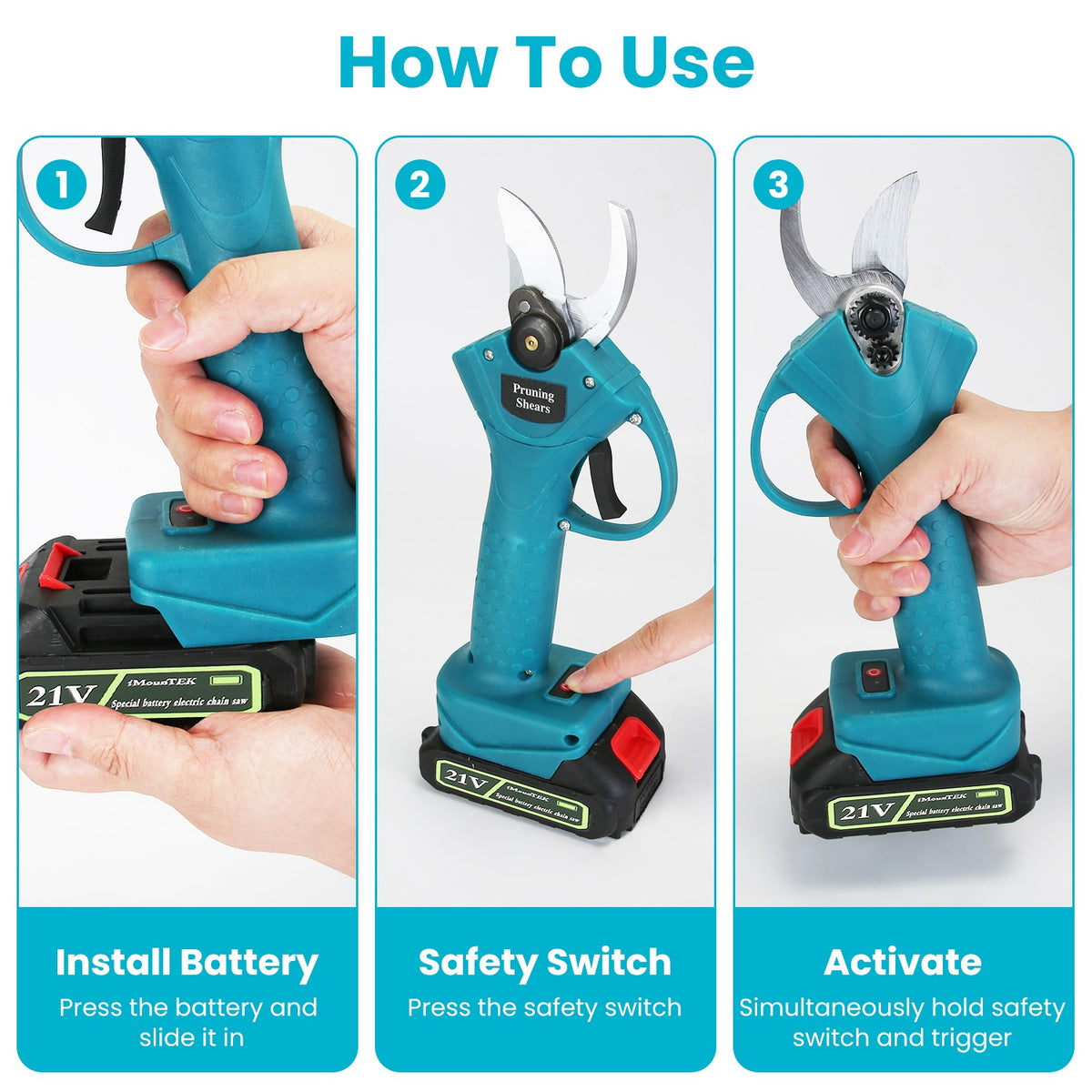 4 in 1 Cordless Pole Pruning Shears and Handheld Chainsaw Combo Kit - Additional Product View Pole Pruning Shears