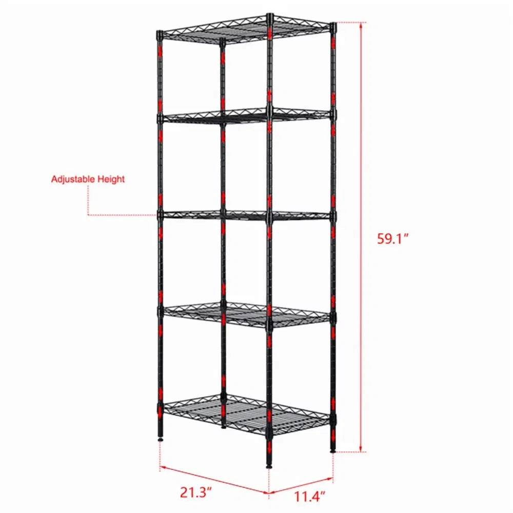 5 Tier Heavy Duty Steel Storage Rack Shelving Unit 72 in H x 48 in W x 24 in D - Image 2