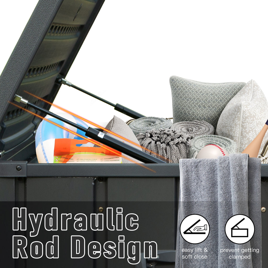 150-gallon resin outdoor deck storage box product view 3