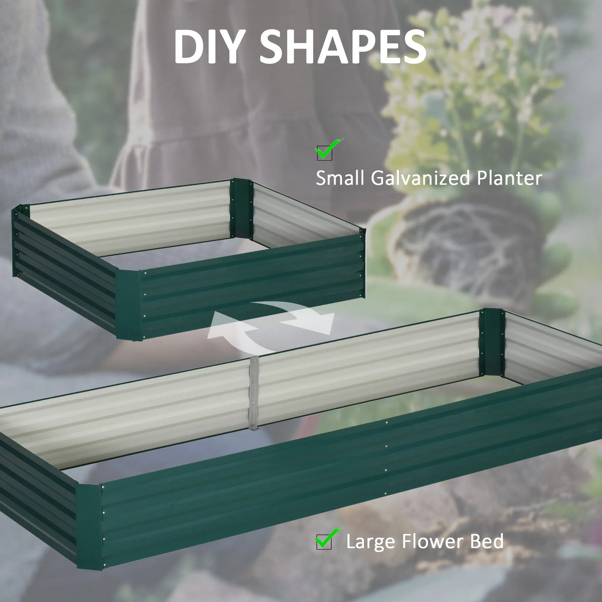 95" x 36" x 12" Galvanized Raised Garden Bed Metal Elevated Planter Box for - Image 4