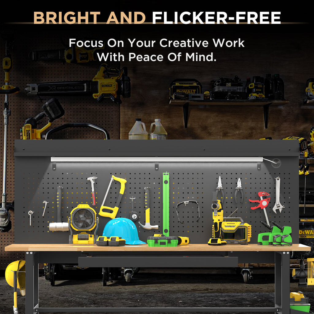 60 Inch Workbench with Drawers Solid Wood Top and Built In Power Strip - Additional Product View 5