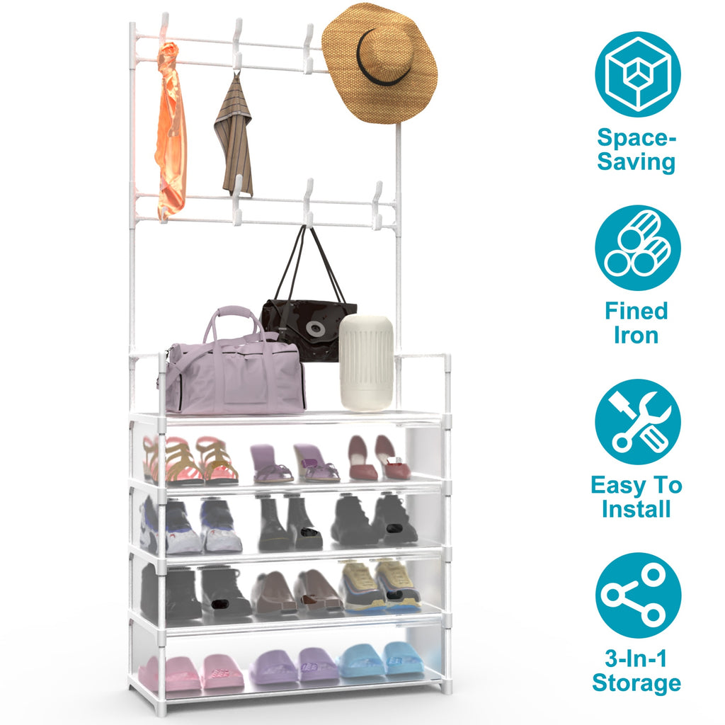 5-Tier Shoe and Coat Rack Organizer