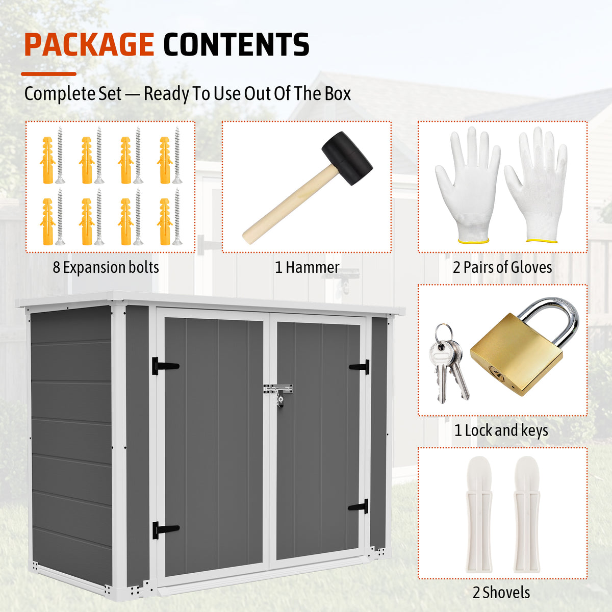 horizontal outdoor storage shed with front ramp product view 6