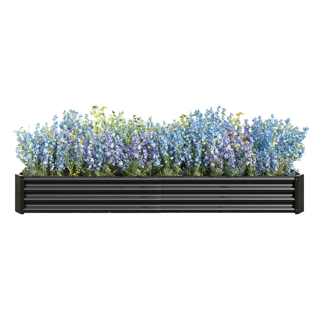 2PCS Black 8×4×1ft Metal Raised Rectangle Garden Planter Beds - Image 5