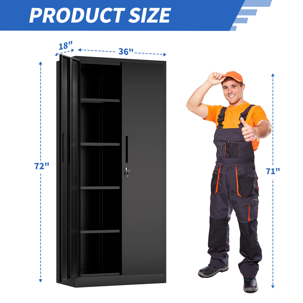 72in tall metal garage storage cabinet product view 3