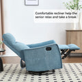 Heat Massage Manual Recliner Chair with Rocker and Swivel in Fabric for Living