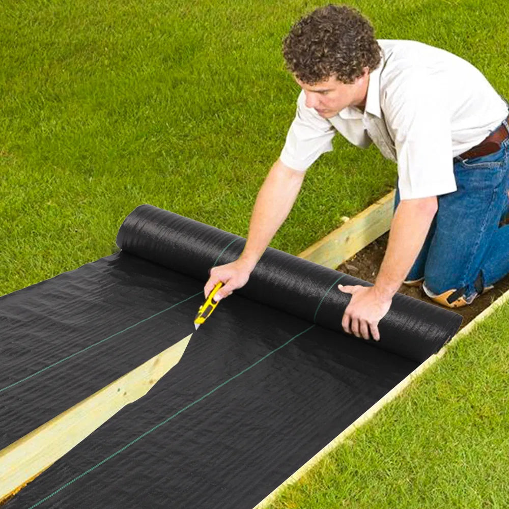 4*100ft Black Weeding Cloth Polyethylene Foldable - Image 3