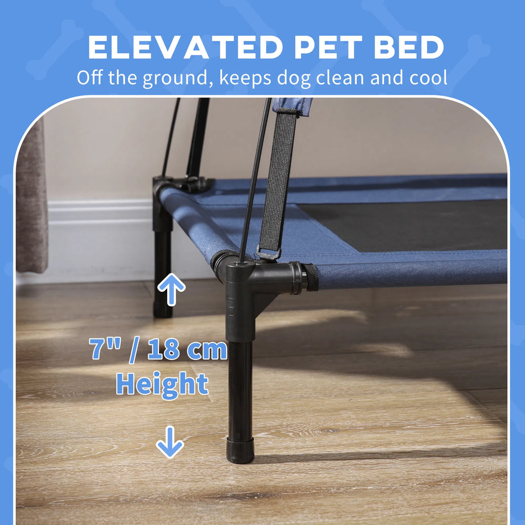 Elevated Dog Bed with Canopy Portable Raised Dog Cot for L Sized Dogs Indoor