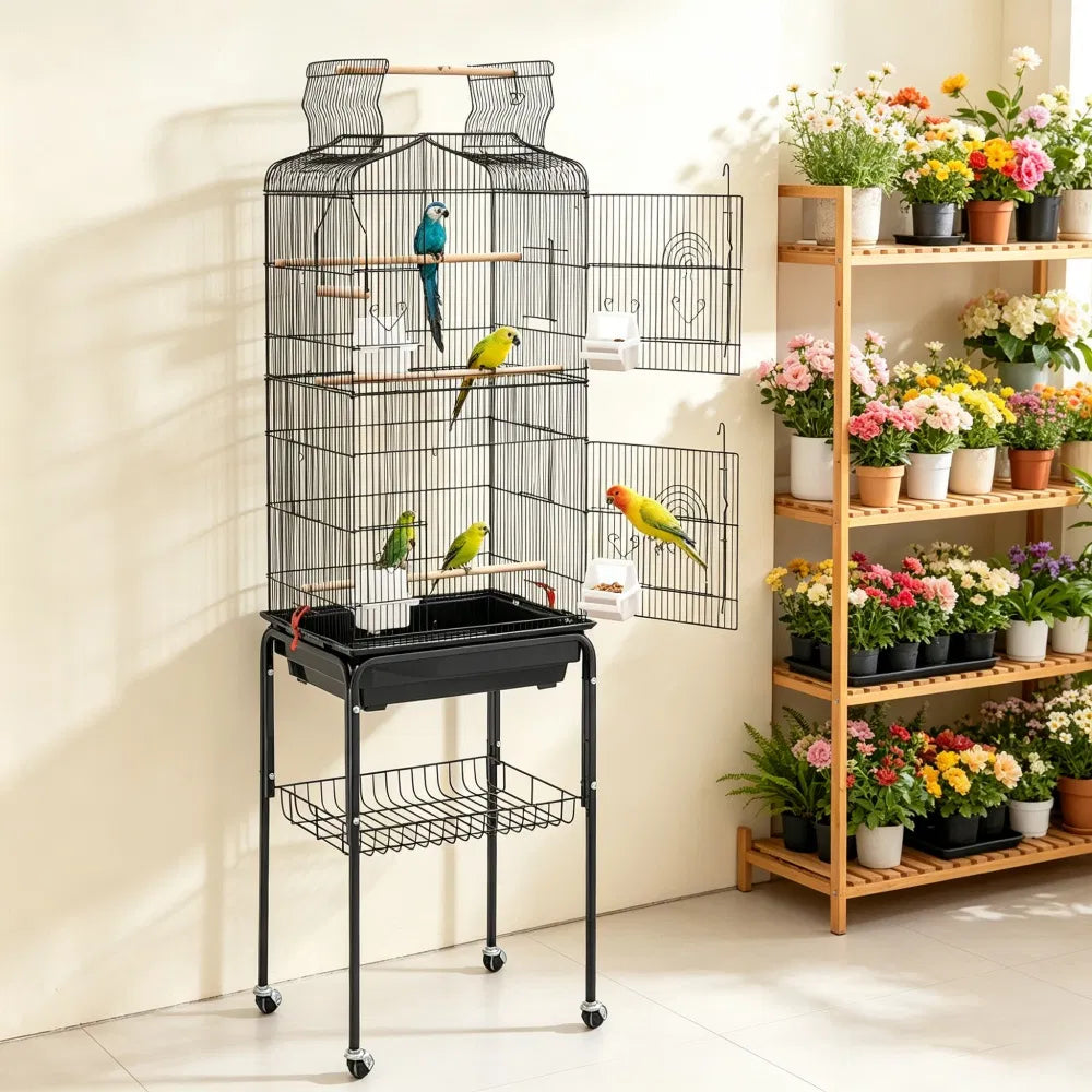 Bird Cage with Removable Sliding 17.99 X 13.98 X 59.45 in - Image 2
