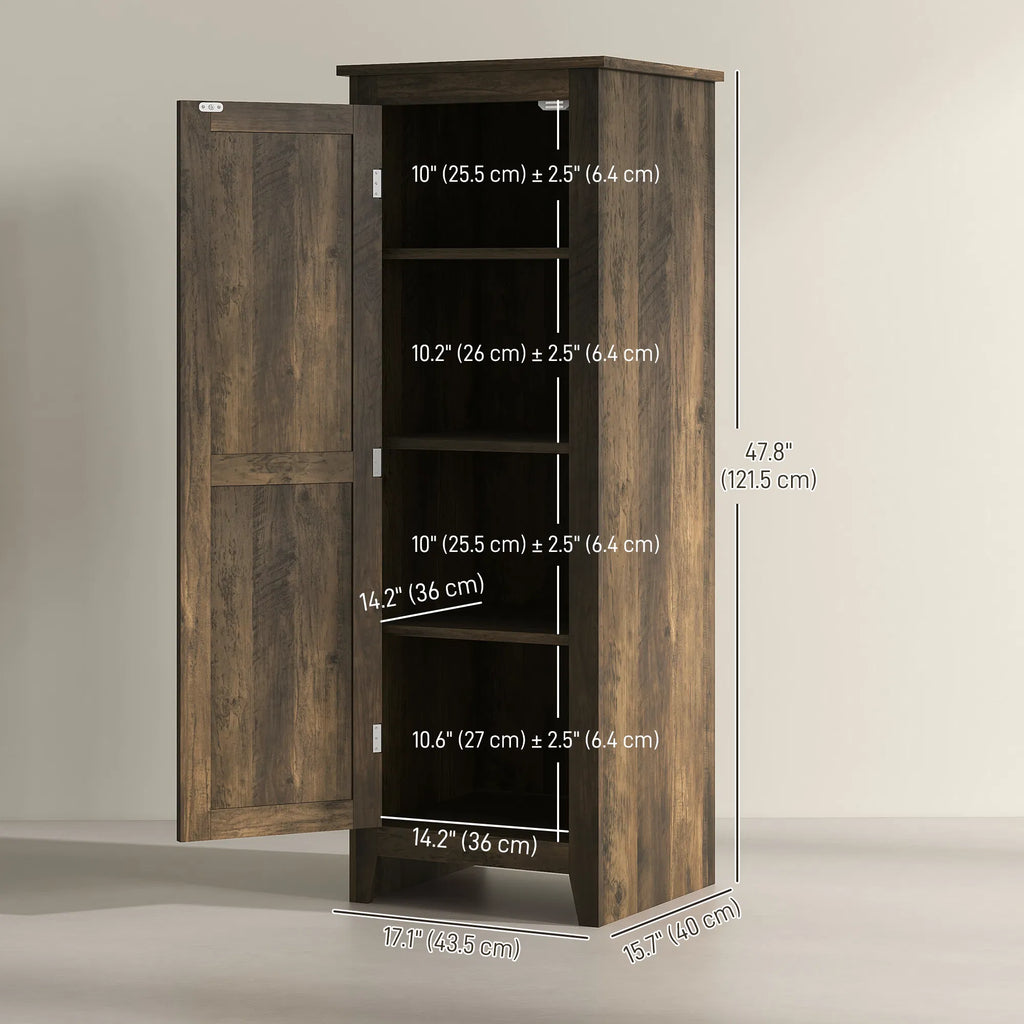 48" Farmhouse Kitchen Pantry Storage Cabinet with Barn Door Kitchen Pantry