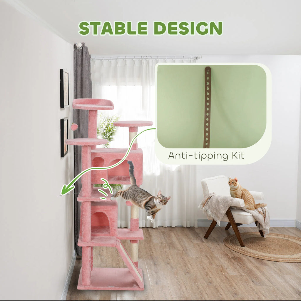 54" Cat Tree Multi Level Cat Tower with Scratching Posts Cat Condos Bed - Image 4