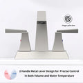 2 Handle Bathroom Sink Faucet Brushed Nickel 4 Inches Centerset Vanity Faucet 3
