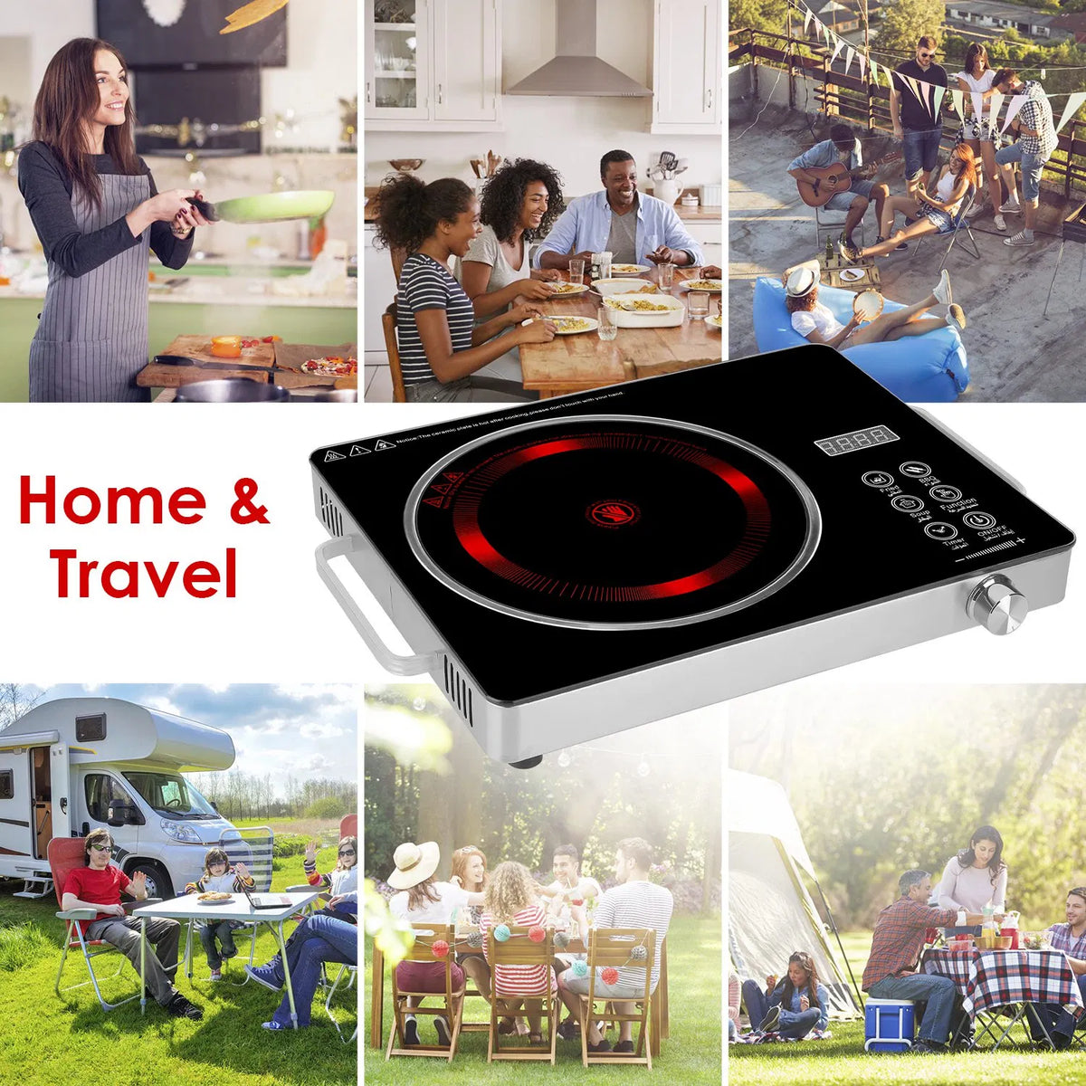 Portable Electric Single Burner Cooktop 3500W 110V Heat Resistant Glass - Image 5