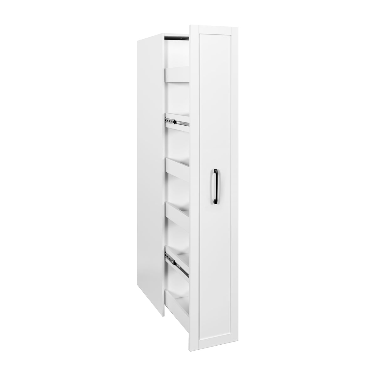 70-Inch Slim White Rolling Kitchen Storage Cabinet