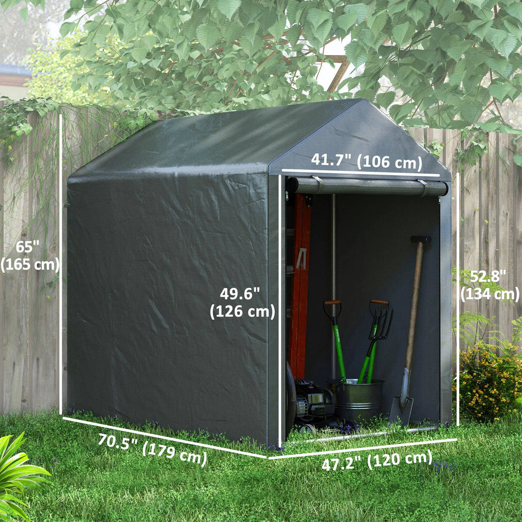 4 x 6ft Outdoor Storage Shed Tent Portable Shed with Roll up Door for - Image 5