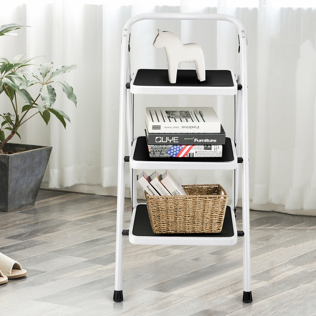Folding 3 Step Ladder With Handgrip And Anti Slip Platform - Image 5