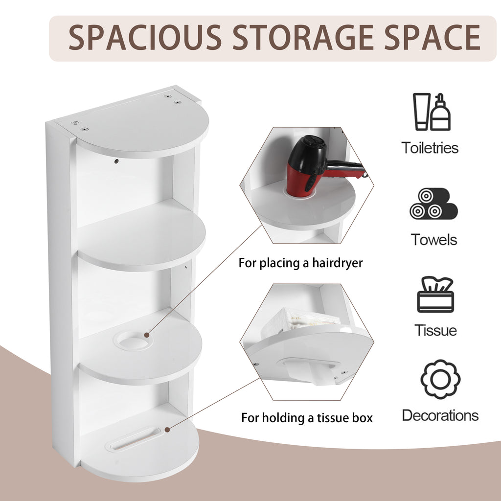 12-Inch Bathroom Wall-Mounted Storage Rack
