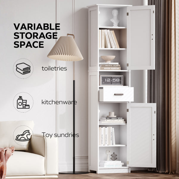 69" H Tall Bathroom Storage Cabinet with 2 Barn Doors and 1 Drawer Narrow