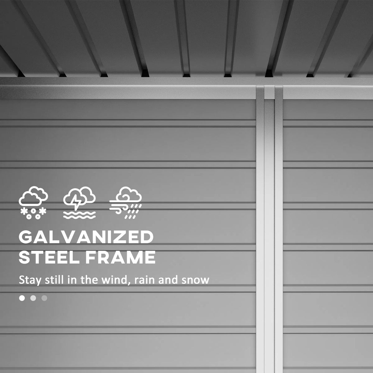 6 x 4FT Galvanized Garden Storage Shed Metal Outdoor Shed with Double Doors - Image 2