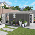 10x14 FT Outdoor Metal Storage Shed Durable Garden Shed With Three Lockable