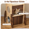 4 Tier Rocket Shape Cat Tree with 2 Tier Condo Sisal Scratch Pad Hanging Pompom