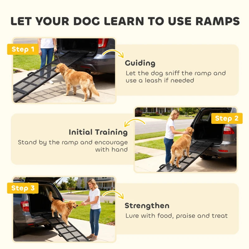 pawhut dog car ramp extra product angle 6