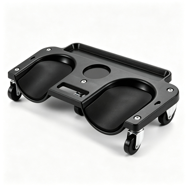 Black Rolling Knee Creeper With EVA Foam Cushioned Pads 300 LBS Capacity - Image 2