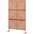 Decorative Metal Outdoor Plant Trellis Screen with Stand Rhombus Pattern (Brown) - Additional Product View Plant Trellis Screen