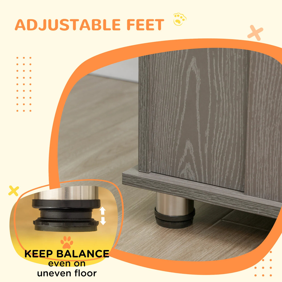 Dog Crate Furniture with Lockable Magnetic Door Adjustable feet for Extra - Image 3